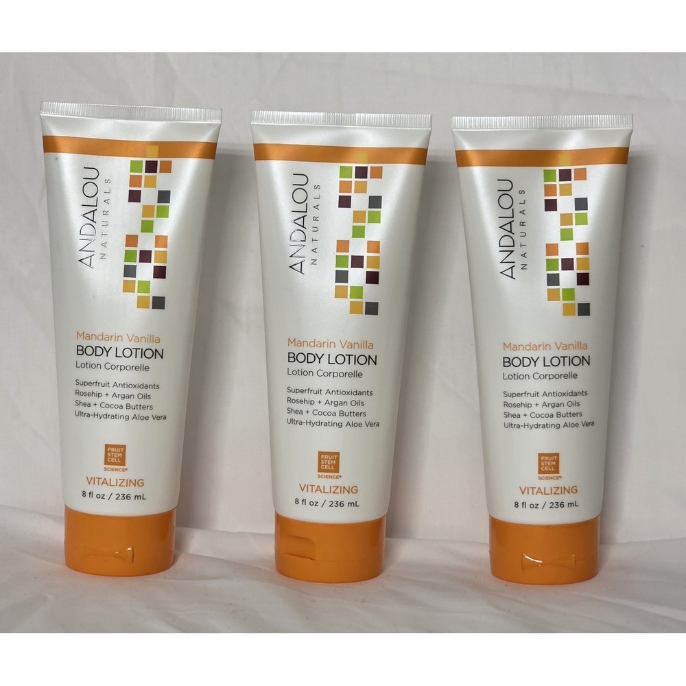 Andalou Naturals Body Lotion Mandarin Vanilla 8oz (Pack of 3)